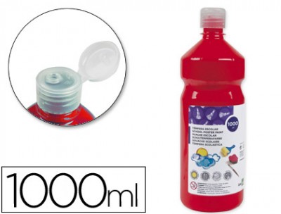 GUACHE ESCOLAR LIDERPAPEL 1000 ML VERMELHO ESCARL